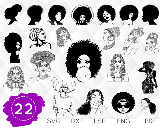 Download AFRO WOMAN SVG Afro Girl Svg Afro Svg Afro Lady Svg | Etsy