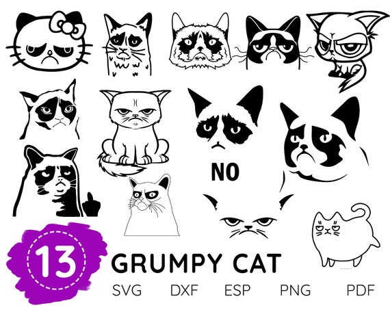 Download GRUMPY CAT SVG grumpy cat vector grumpy cat cut file ...