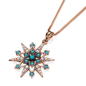 Estrella de la Buena Suerte de estilo antiguo de 14k