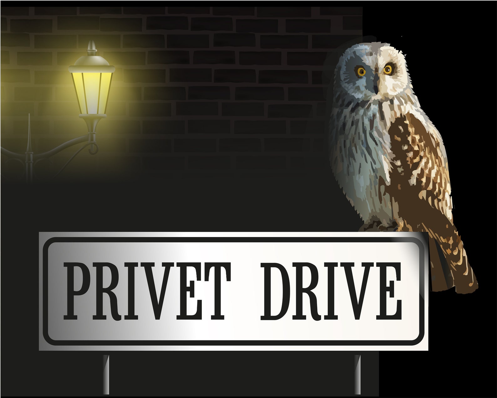 Owl on the sign Privet Drive Poster SVG Hogwarts School | Etsy