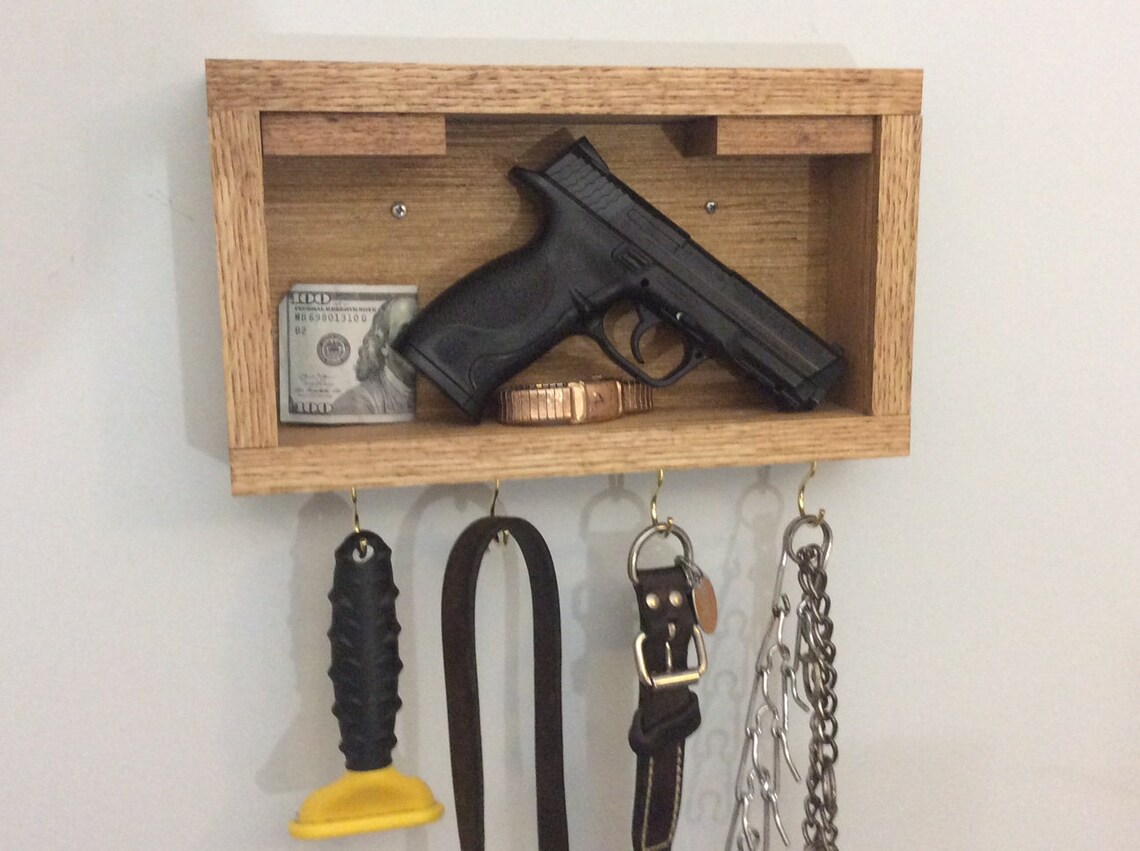 Locking Gun Concealment Box Furniture Key Holder License Plate Etsy