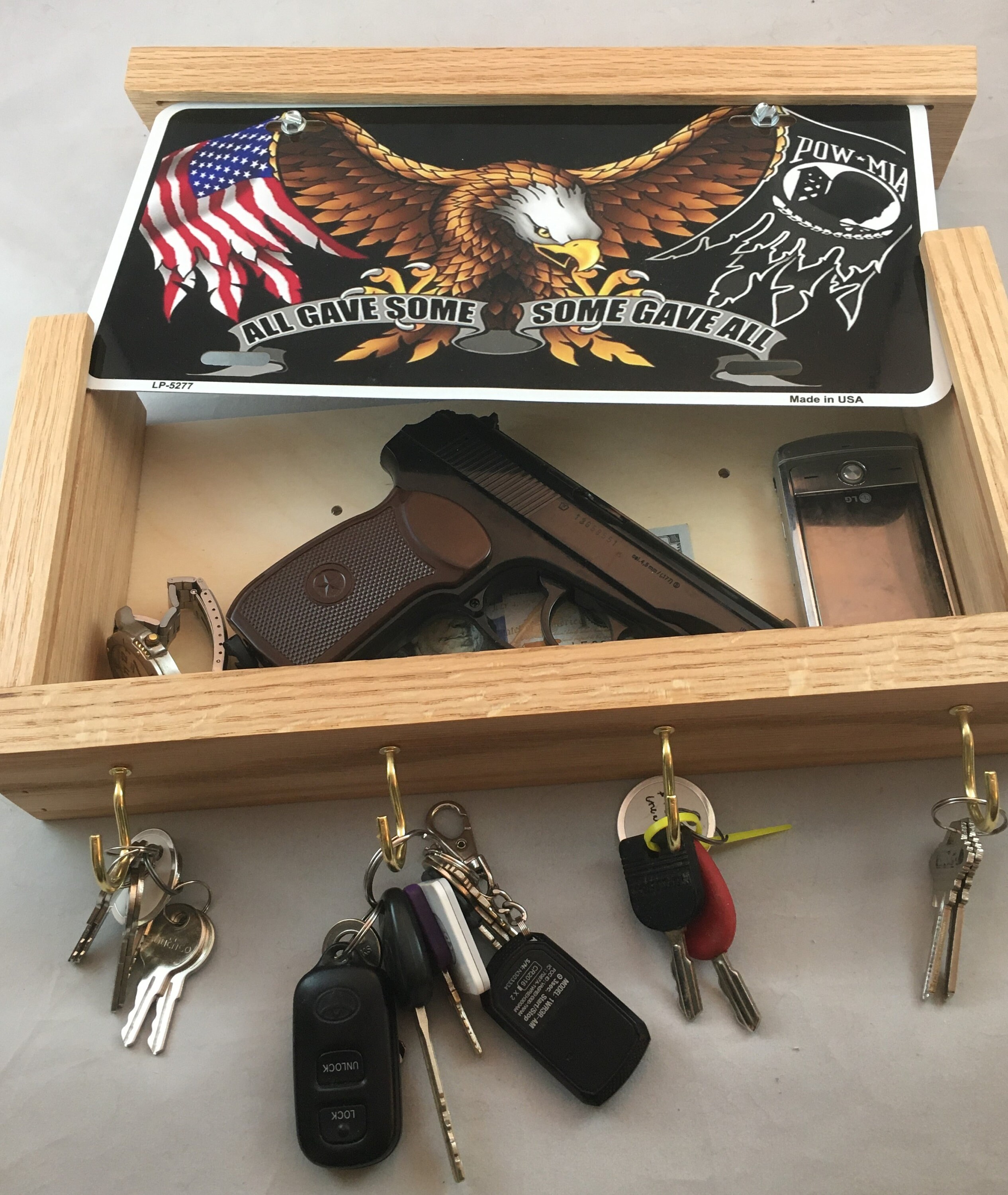 Locking Gun Concealment Box Furniture Key Holder License Plate Etsy