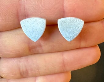Handmade White & Blue Polymer Clay Stud Earrings