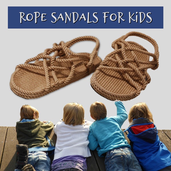 Childrens Handmade Rope Sandals | Hippie Sandals | Barefoot Sandals | Bohemian Sandals | Greek Sandals | Girls and Boys Sandals