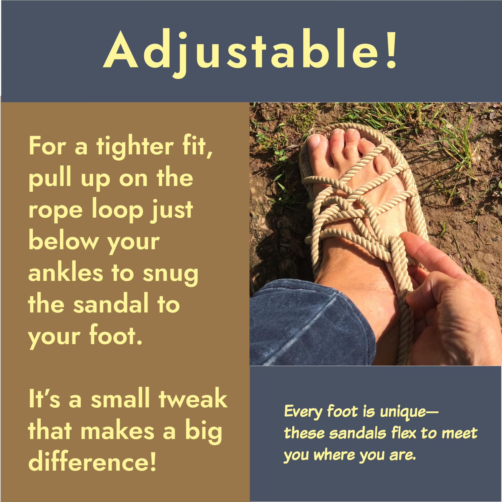 Mens Barefoot Rope Sandals - Lightweight, Comfortable and