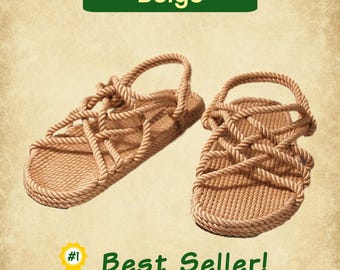 Nomadic State of Mind Lounger Sandals- Scarpe in corda regolabili fatte a mano, lavabili in lavatrice, comode e leggere, vegane, per donne e uomini, Cammello, 12-12.5 Women/10-10.5 Men