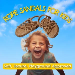 Kids Rope Sandals – Barefoot Style Shoes for Toddlers & Children | Lightweight, Adjustable, Washable Summer Shoes