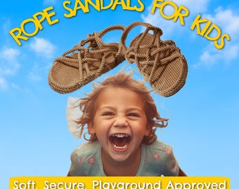 Kids Rope Sandals – Barefoot Style Shoes for Toddlers & Children | Lightweight, Adjustable, Washable Summer Shoes