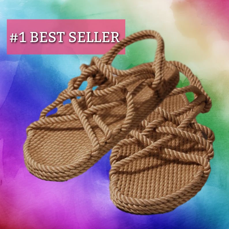 Rope Sandals / Best Seller / Beige / Hippie Style / Womens / Mens / Made in USA 