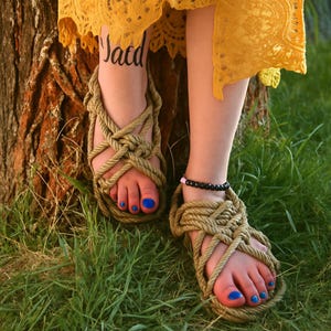 Handmade Women’s Rope Sandals – Lightweight, Comfortable, Hippie Barefoot Style