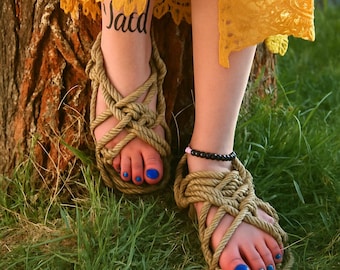 Handmade Women’s Rope Sandals – Lightweight, Comfortable, Hippie Barefoot Style