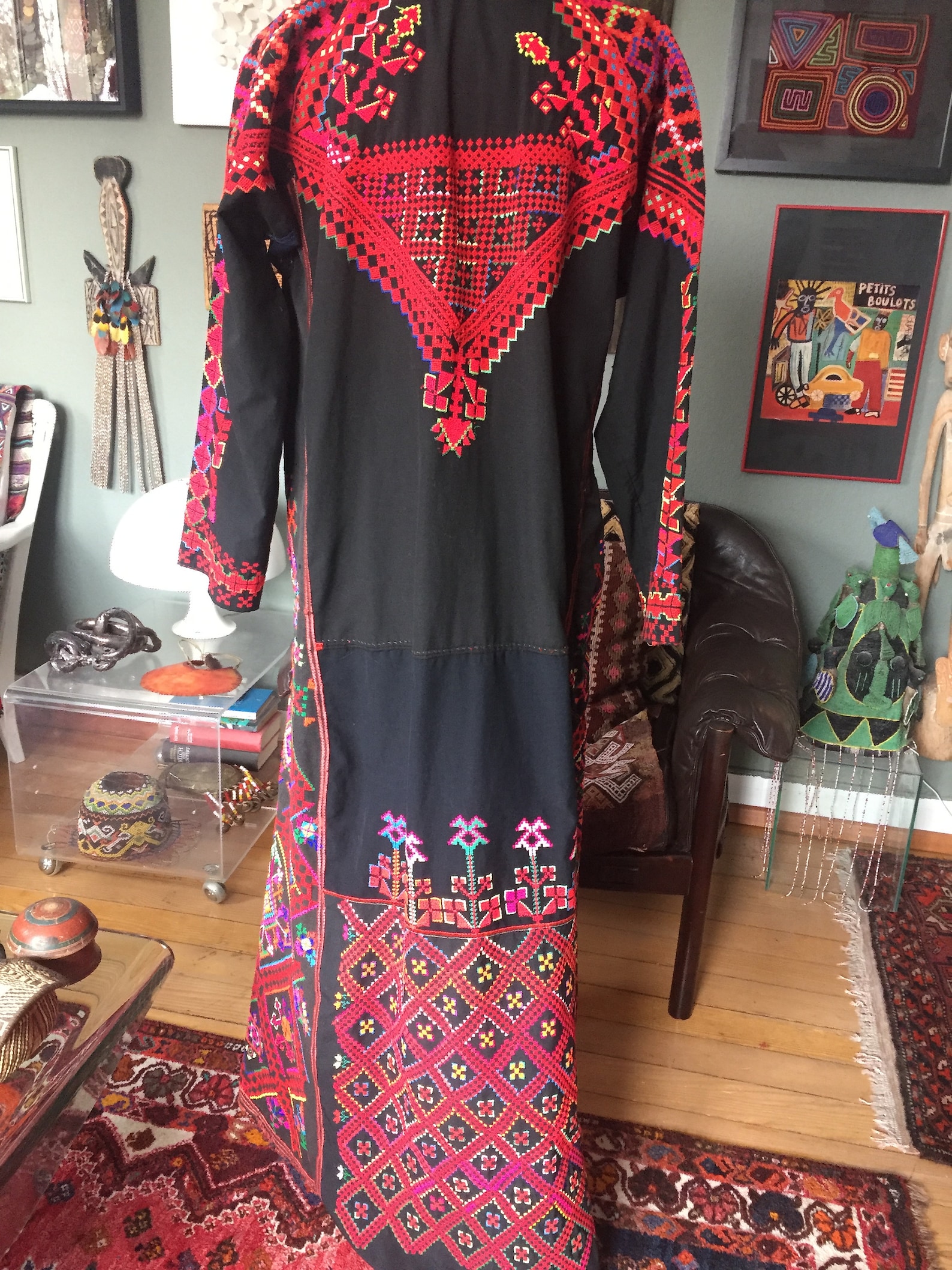 Vintage Beautiful Syrian dress caftan hand embroidery Etsy