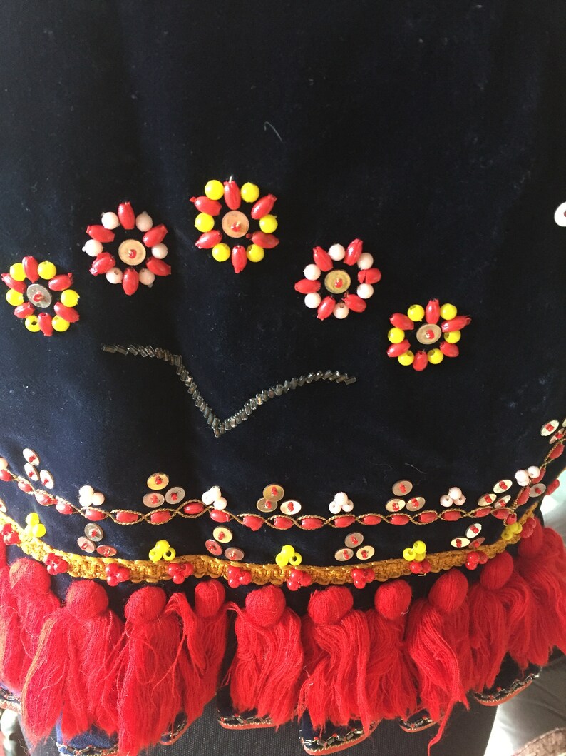 boho waistcoat Bohemian vest hippie vest sequin embroidered Polish traditional folk dance costume ethnic