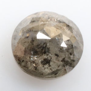 0.68 ct 5.2 mm Natural Loose Salt and Pepper Grey/Black color Round Rose cut Diamond D416