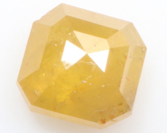 1.20 ct 6.0 x 5.6 mm 天然ルース ソルト＆ペッパー ファンシーイエローカラー エメラルドカット ダイヤモンド D429