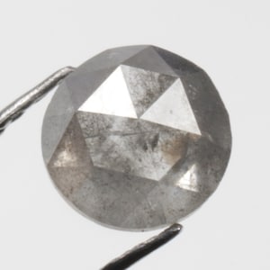 0.73 CT 5.2 MM Natural Loose Diamond, Round cut salt and Pepper Diamond, Grey color For Handmade Diamond Ring Jewelry D1375