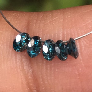 0.51 CT 3.0 MM Round Brilliant cut Diamond Drilled Diamond Blue color Round cut Loose Diamond 5 Piece For Necklace Bracelet Jewelry Making
