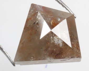 3.81 CT 11.5 X 11.2 MM Natural  Salt and Pepper Kite Cut Diamond  Fancy Grey Color Diamond, For Handmade Diamond jewelry D1386