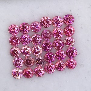 2.0 MM Lab Grown Diamond Round Brilliant cut Diamond, Fancy Pink color Round Shape Lab Diamond, R7797