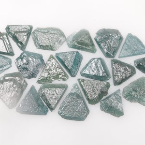 6.21 CT 8.2 X 6.5 MM to 5.4 X 5.1 MM Rough Diamond, Triangle Cut Uncut Diamond, Unpolished Diamond, Blue color Raw Diamond 20 pcs R3691