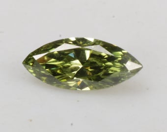 0.32 CT 7.4 X 3.3 MM Marquise cut Lab Grown Diamond, Green Diamond, Fancy color Lab Grown Diamond, Marquise cut Loose Diamond, R12089