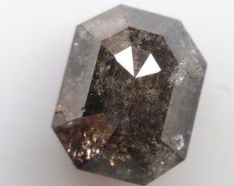 1.04 CT 6.3 X 5.1 MM Natural Loose Diamond Emerald cut Diamond Salt and Pepper Diamond Black color Diamond R11129