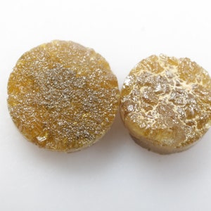 2.46 CT 6.1 to 7.0 MM Natural Rough Diamond, Uncut Diamond, Round shape Yellow Color Raw Diamond, 2 pcs R3872