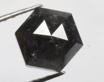 1.06 CT 6.2 X 5.5 MM Natural Loose Diamond Hexagon Diamond Black color Hexagon Shape Diamond For Hexagon Diamond Ring Gift R10312