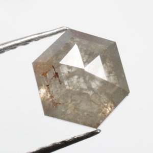 1.02 CT 6.5 X 5.4 MM Natural Loose Hexagon Diamond Grey color Hexagon Cut Diamond For Hexagon Diamond Ring Gift R1380