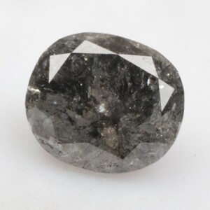 1.54 CT 7.6 X 6.8 MM Natural Loose Diamond, Oval Cut Diamond, Brilliant cut Grey/Black color Oval Diamond, For Oval Diamond Ring Gift R8198