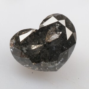 0.85 CT 4.9 X 6.3 MM Salt and Pepper Heart Shape Diamond, Natural Loose Heart cut Diamond, Grey color Heart Diamond, R11557