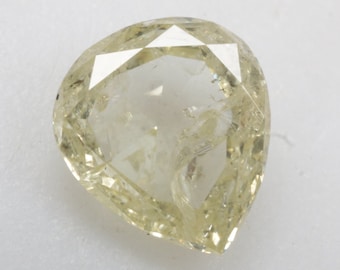 0.74 CT 6.6 X 5.8 MM Natural Fancy Yellow color Pear cut Diamond Loose Diamond Pear Shape Fancy Diamond Yellow Diamond R10806
