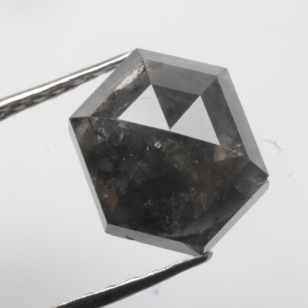 1.52 CT 7.7 X 6.0 MM Natural Loose Diamond, Hexagon cut Diamond, Grey color Diamond, Fancy Shape Diamond, For Engagement Ring Gift R10937