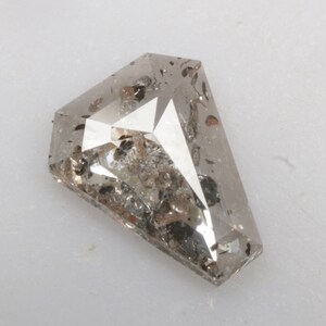 0.54 CT 7.1 X 5.8 MM Natural Salt and Pepper Coffin Shape Diamond, Loose Diamond, White Grey Color Casket Shape Rose cut Diamond R10816