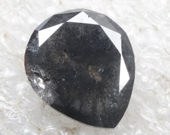 0.93 CT 7.3 X 6.1 MM Natural Loose Diamond Pear Shape Diamond Black color Diamond For Engagement Diamond Ring Gift R11132