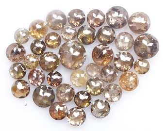 4.61 CT Natural loose Diamond lot 37Pcs, 2.2 To 4.3 MM Round rose cut Diamond, Fancy color Diamond, Handmade Engagement Wedding ring D1384