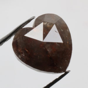0.99 CT 6.3 X 6.3 MM Salt and Pepper Heart Shape Diamond, Natural Heart Diamond, Fancy Brown color Heart cut Loose Diamond, R9877