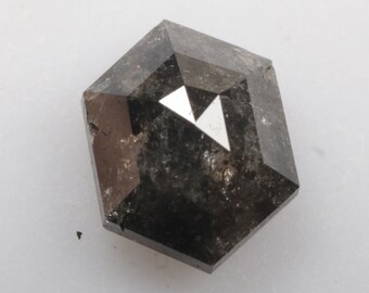0.70 CT 6.3 X 4.8 MM Natural Loose Diamond Hexagon Diamond Grey Black color Hexagon Shape Diamond For Hexagon Diamond Ring Gift R10318