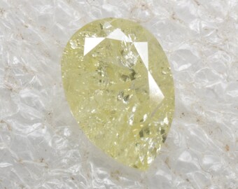 0.66 CT 6.6 X 4.5 MM Natural Loose Diamond Fancy Yellow color Pear Cut Diamond Fancy Diamond Pear Shape Yellow Diamond R10654