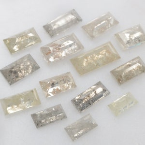 2.22 CT 6.0 X 2.7 MM to 3.8 X 1.9 MM Natural Loose Baguette cut Diamond Off White Grey color Baguette Diamond 14 Piece For Jewelry R10767