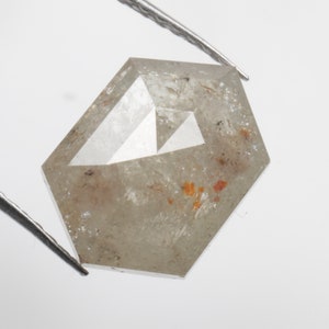 2.82 CT 10.5 X 7.5 MM Natural Diamond, Hexagon Diamond, Off White/Grey color Hexagon Cut For Hexagon Ring R9474