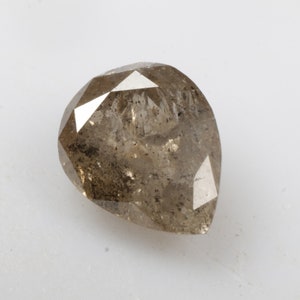 0,90 CT 7,0 X 5,7 MM Natürlicher Loser Birnenform Diamant, Weiß Grau Farbe Birnenschliff Loser Diamant, für Verlobungsring, Ehering, R12106