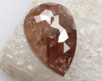 1.29 CT 8.5 X 5.8 MM Natural Loose Diamond Pear shape Diamond Red/Peach color Diamond Rustic Diamond For Pear Engagement Ring R10471