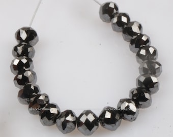 Natural Loose Diamond, Beads Diamond, Faceted Round Beads Diamond, Black color Beads Diamond For Necklace/Bracelet Beads Jewelry