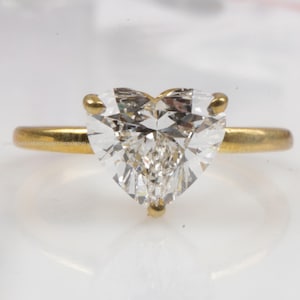 1.0CT/1.5CT/2.0CT/3.0CT Heart cut Lab Grown Diamond Ring, Heart cut Diamond Ring, Engagement Ring, Lab Grown Diamond Solitaire Ring Gift