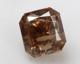 1.33 CT 6.3 X 5.8 MM Natural Loose Emerald cut Diamond, Natural Fancy Diamond, Fancy Brown color Emerald Shape Diamond, R12053