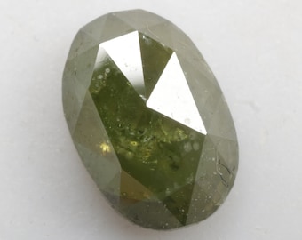 1.58 CT 8.4 X 5.9 MM Natural Loose Diamond Fancy color Diamond Oval cut Diamond Fancy Parrot Green color Diamond Rosecut Diamond R11141