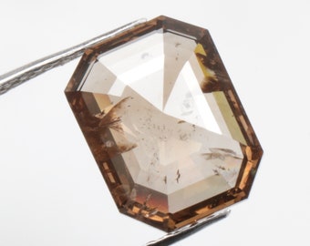 1.95 CT 9.0 X 7.1 MM Natural Fancy Diamond, Emerald cut Diamond, Fancy Champagne color Emerald Cut , For Emerald Diamond Ring R8578