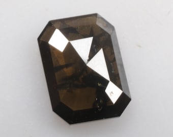 0.73 CT 6.7 X 5.0 MM Natural Loose Diamond Emerald cut Diamond Fancy Brown Black Color Emerald Diamond Fancy Color Diamond R10313