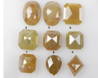 Natural Loose Diamond, Oval,Emerald,Kite,Pear Shape Yellow color Diamond Rosecut Diamond, Rustic Diamond, For Engagement Diamond Ring R10536